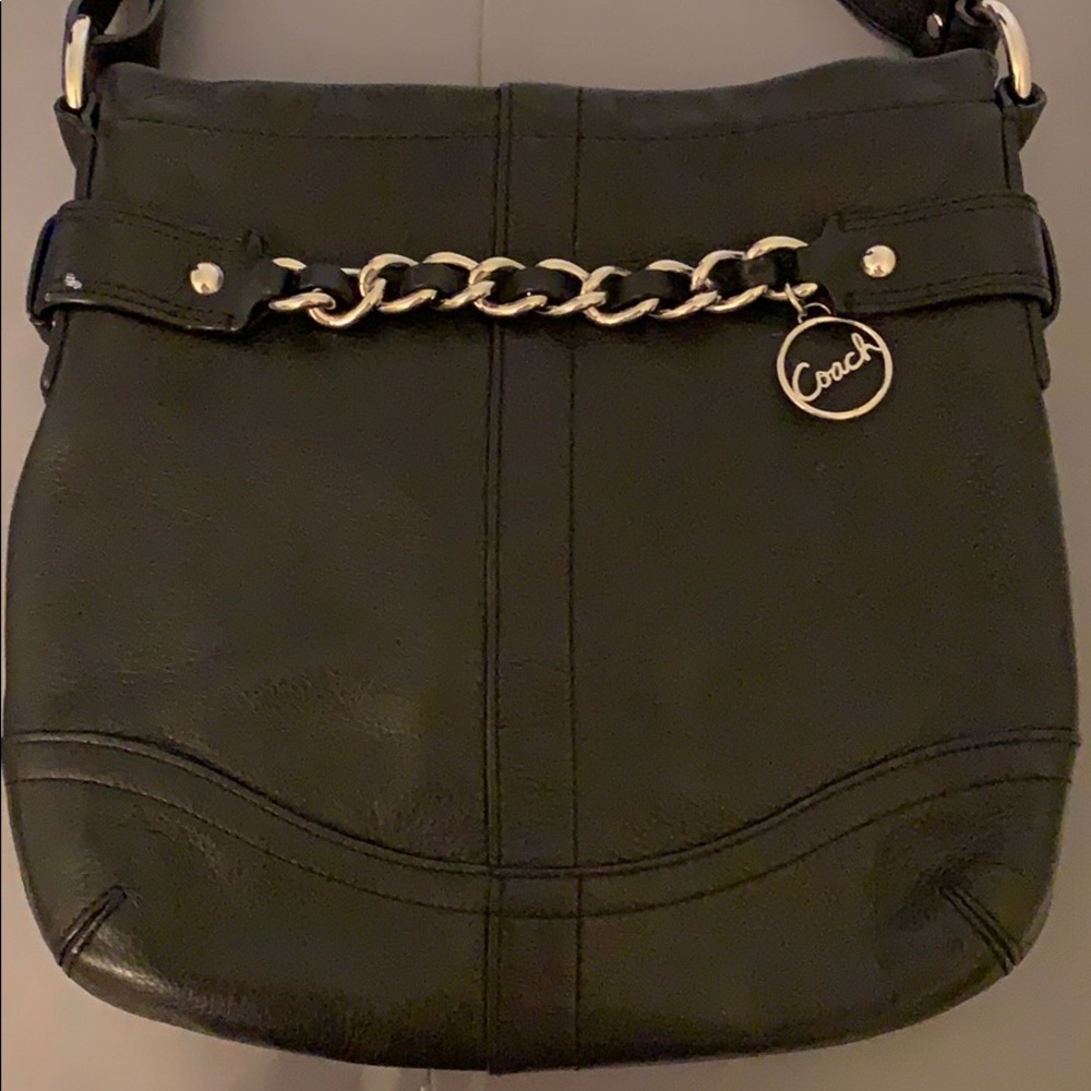 Coach black leather purse